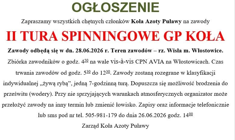 II tura SPG